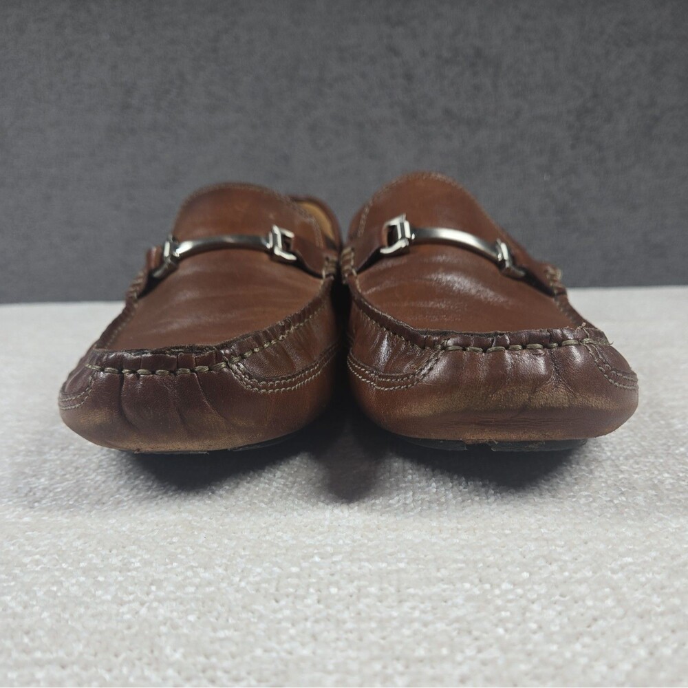 Clarks Men's Loafer 10.5 Brown Leather Driving Moccasins Horsebit Old Money Shoe - Picture 3 of 14